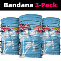 Fiji Day 2026 Neck Gaiter Masi Tapa Pattern With Palm Tree