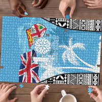 Fiji Day 2026 Puzzle Masi Tapa Pattern With Palm Tree