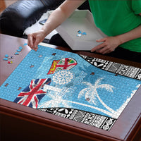 Fiji Day 2026 Puzzle Masi Tapa Pattern With Palm Tree