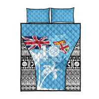 Fiji Day 2026 Quilt Bed Set Masi Tapa Pattern With Palm Tree