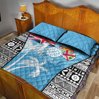 Fiji Day 2026 Quilt Bed Set Masi Tapa Pattern With Palm Tree