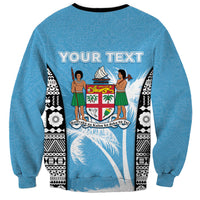 Personalised Fiji Day 2026 Sweatshirt Masi Tapa Pattern With Palm Tree