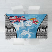 Fiji Day 2026 Tablecloth Masi Tapa Pattern With Palm Tree