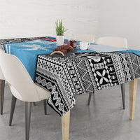 Fiji Day 2026 Tablecloth Masi Tapa Pattern With Palm Tree
