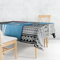 Fiji Day 2026 Tablecloth Masi Tapa Pattern With Palm Tree
