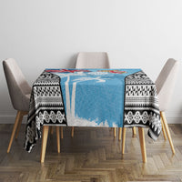 Fiji Day 2026 Tablecloth Masi Tapa Pattern With Palm Tree