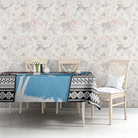 Fiji Day 2026 Tablecloth Masi Tapa Pattern With Palm Tree
