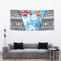 Fiji Day 2026 Tapestry Masi Tapa Pattern With Palm Tree