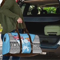 Fiji Day 2026 Travel Bag Masi Tapa Pattern With Palm Tree
