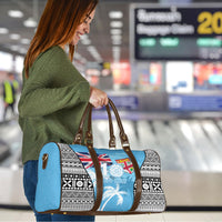 Fiji Day 2026 Travel Bag Masi Tapa Pattern With Palm Tree