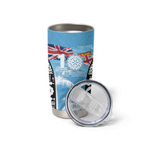 Personalised Fiji Day 2026 Tumbler Cup Masi Tapa Pattern With Palm Tree