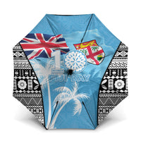 Fiji Day 2026 Umbrella Masi Tapa Pattern With Palm Tree