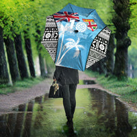 Fiji Day 2026 Umbrella Masi Tapa Pattern With Palm Tree