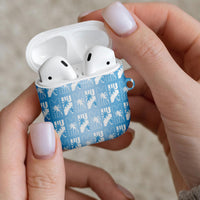 Bula Fiji AirPods Case Blue Makare Masi Tapa Pattern