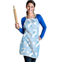 Bula Fiji Apron Blue Makare Masi Tapa Pattern