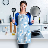 Bula Fiji Apron Blue Makare Masi Tapa Pattern