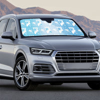 Bula Fiji Auto Sun Shade Blue Makare Masi Tapa Pattern