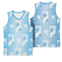 Bula Fiji Basketball Jersey Blue Makare Masi Tapa Pattern
