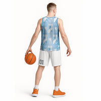 Bula Fiji Basketball Jersey Blue Makare Masi Tapa Pattern
