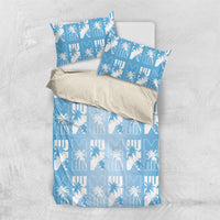 Bula Fiji Bedding Set Blue Makare Masi Tapa Pattern