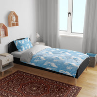 Bula Fiji Bedding Set Blue Makare Masi Tapa Pattern