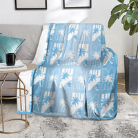Bula Fiji Blanket Blue Makare Masi Tapa Pattern