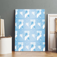 Bula Fiji Canvas Wall Art Blue Makare Masi Tapa Pattern