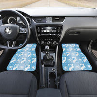 Bula Fiji Car Mats Blue Makare Masi Tapa Pattern
