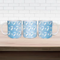 Bula Fiji Ceramic Mug Blue Makare Masi Tapa Pattern