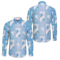 Bula Fiji Family Matching Puletasi and Hawaiian Shirt Blue Makare Masi Tapa Pattern