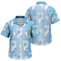 Bula Fiji Family Matching Tank Maxi Dress and Hawaiian Shirt Blue Makare Masi Tapa Pattern