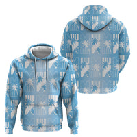 Bula Fiji Hoodie Blue Makare Masi Tapa Pattern