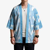 Bula Fiji Kimono Blue Makare Masi Tapa Pattern