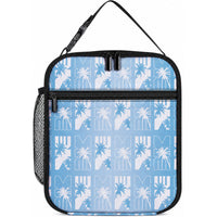 Bula Fiji Lunch Bag Blue Makare Masi Tapa Pattern