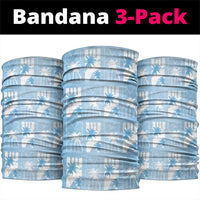 Bula Fiji Neck Gaiter Blue Makare Masi Tapa Pattern