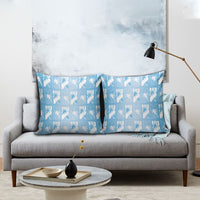 Bula Fiji Pillow Cover Blue Makare Masi Tapa Pattern