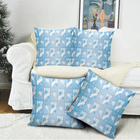 Bula Fiji Pillow Cover Blue Makare Masi Tapa Pattern