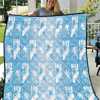 Bula Fiji Quilt Blue Makare Masi Tapa Pattern