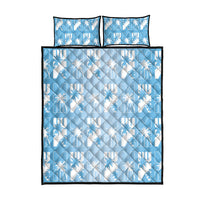 Bula Fiji Quilt Bed Set Blue Makare Masi Tapa Pattern