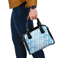 Bula Fiji Shoulder Handbag Blue Makare Masi Tapa Pattern