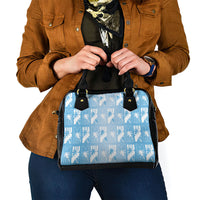 Bula Fiji Shoulder Handbag Blue Makare Masi Tapa Pattern