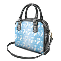 Bula Fiji Shoulder Handbag Blue Makare Masi Tapa Pattern