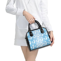 Bula Fiji Shoulder Handbag Blue Makare Masi Tapa Pattern