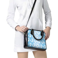 Bula Fiji Shoulder Handbag Blue Makare Masi Tapa Pattern