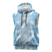 Bula Fiji Sleeveless Hoodie Blue Makare Masi Tapa Pattern