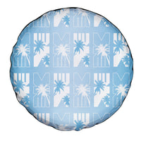 Bula Fiji Spare Tire Cover Blue Makare Masi Tapa Pattern