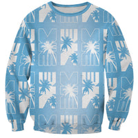 Bula Fiji Sweatshirt Blue Makare Masi Tapa Pattern