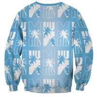 Bula Fiji Sweatshirt Blue Makare Masi Tapa Pattern