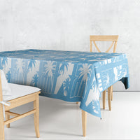 Bula Fiji Tablecloth Blue Makare Masi Tapa Pattern
