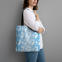 Bula Fiji Tote Bag Blue Makare Masi Tapa Pattern